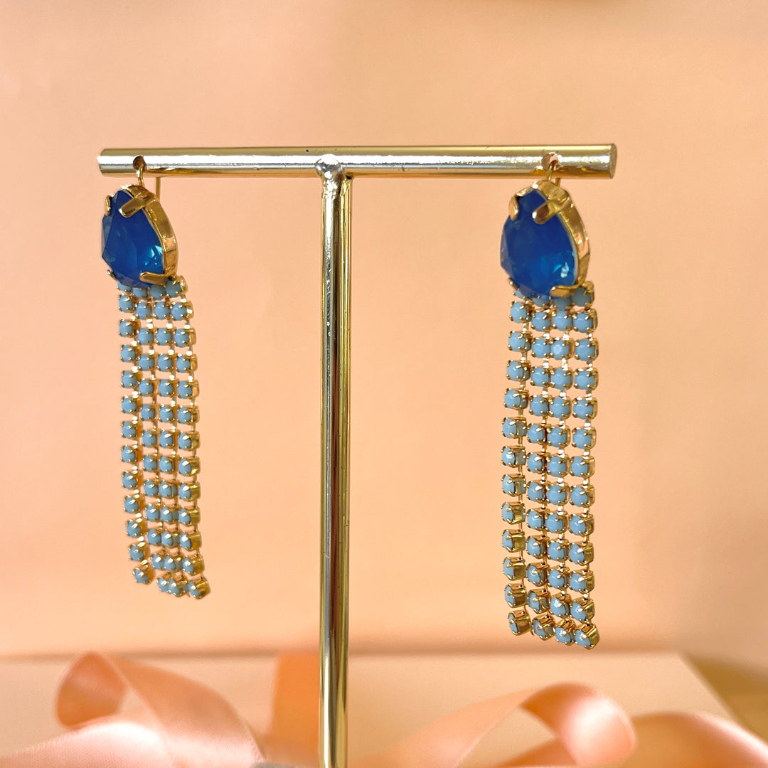 Turquoise & blue Swarovski crystals hooks
