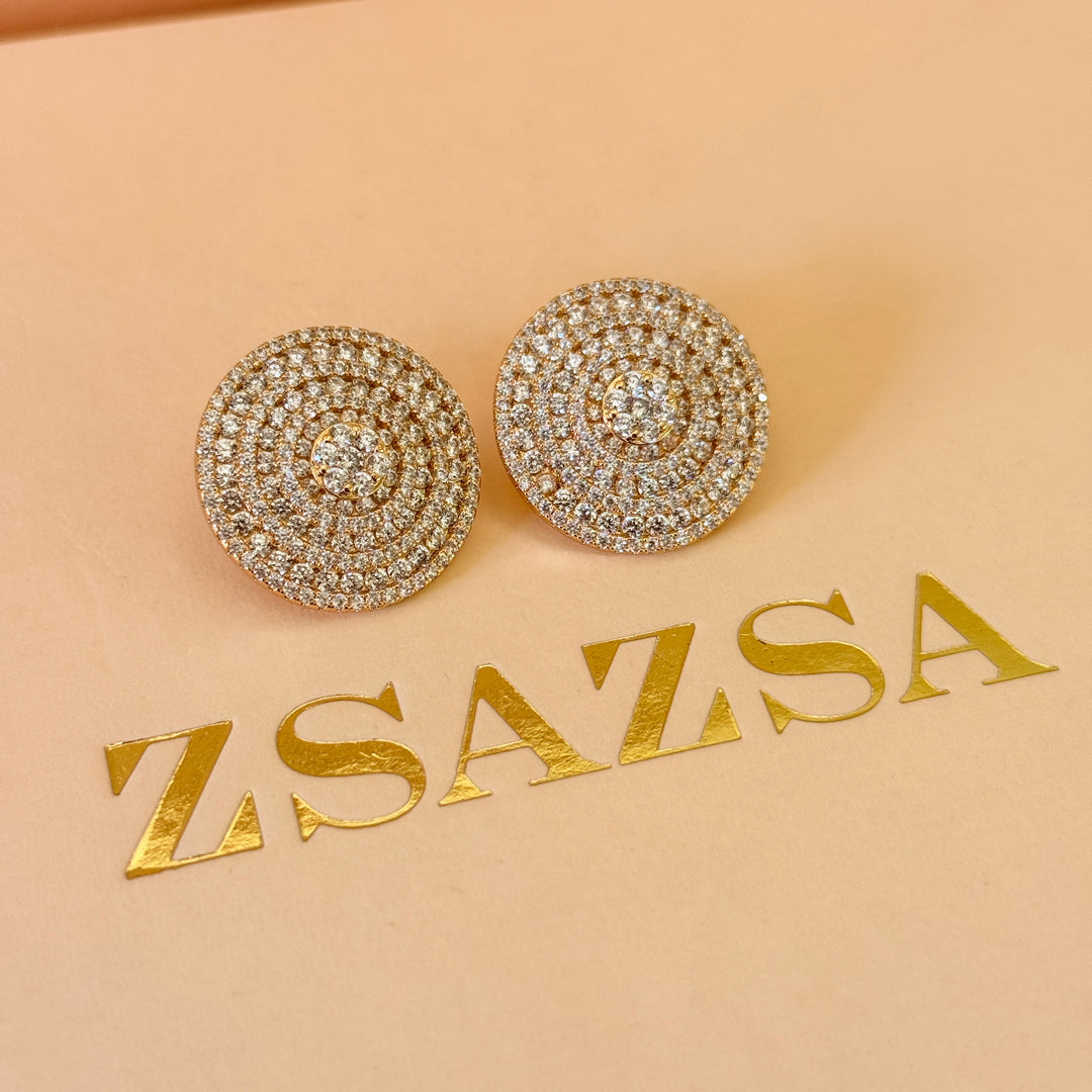 Round zircone gold plated set