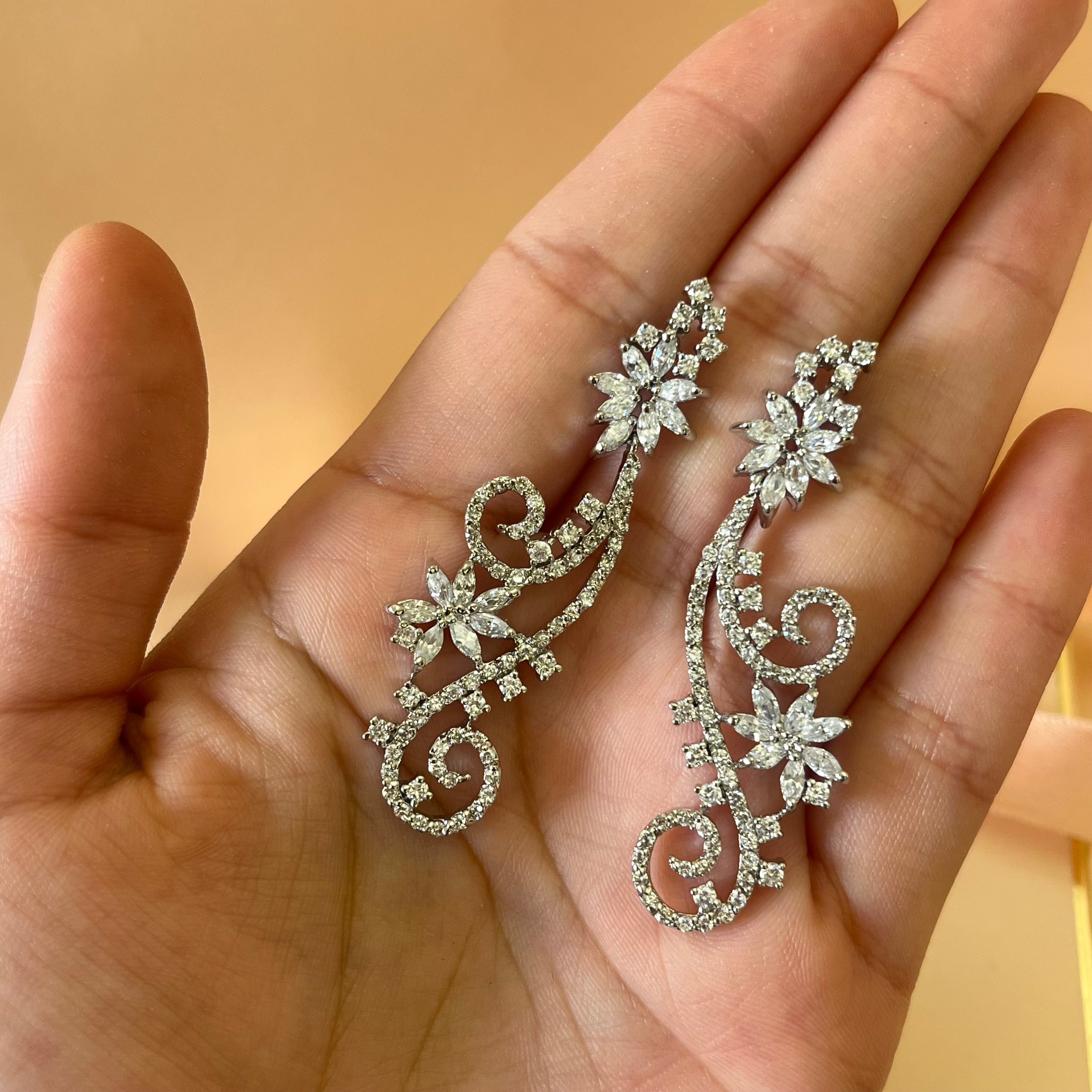 Silver zircone earrings