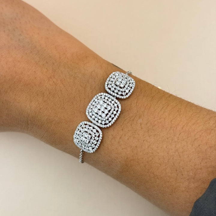 Squares zircone silver set