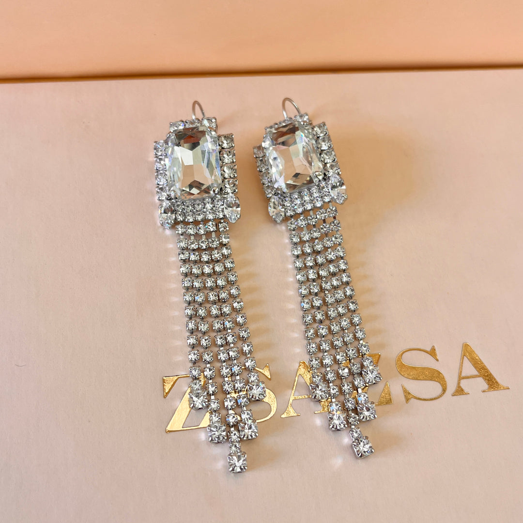 Swarovski crystals mix of shapes white gold plated hooks