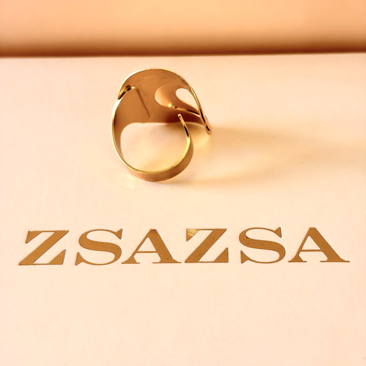 Handmade Hollow Circle Gold Ring | Gold Plated | ZsaZsa