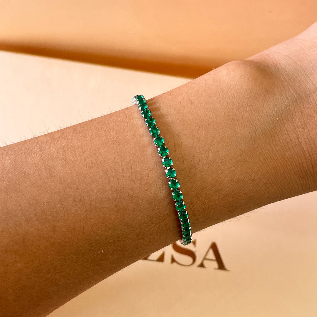 Dark green zircone bracelet