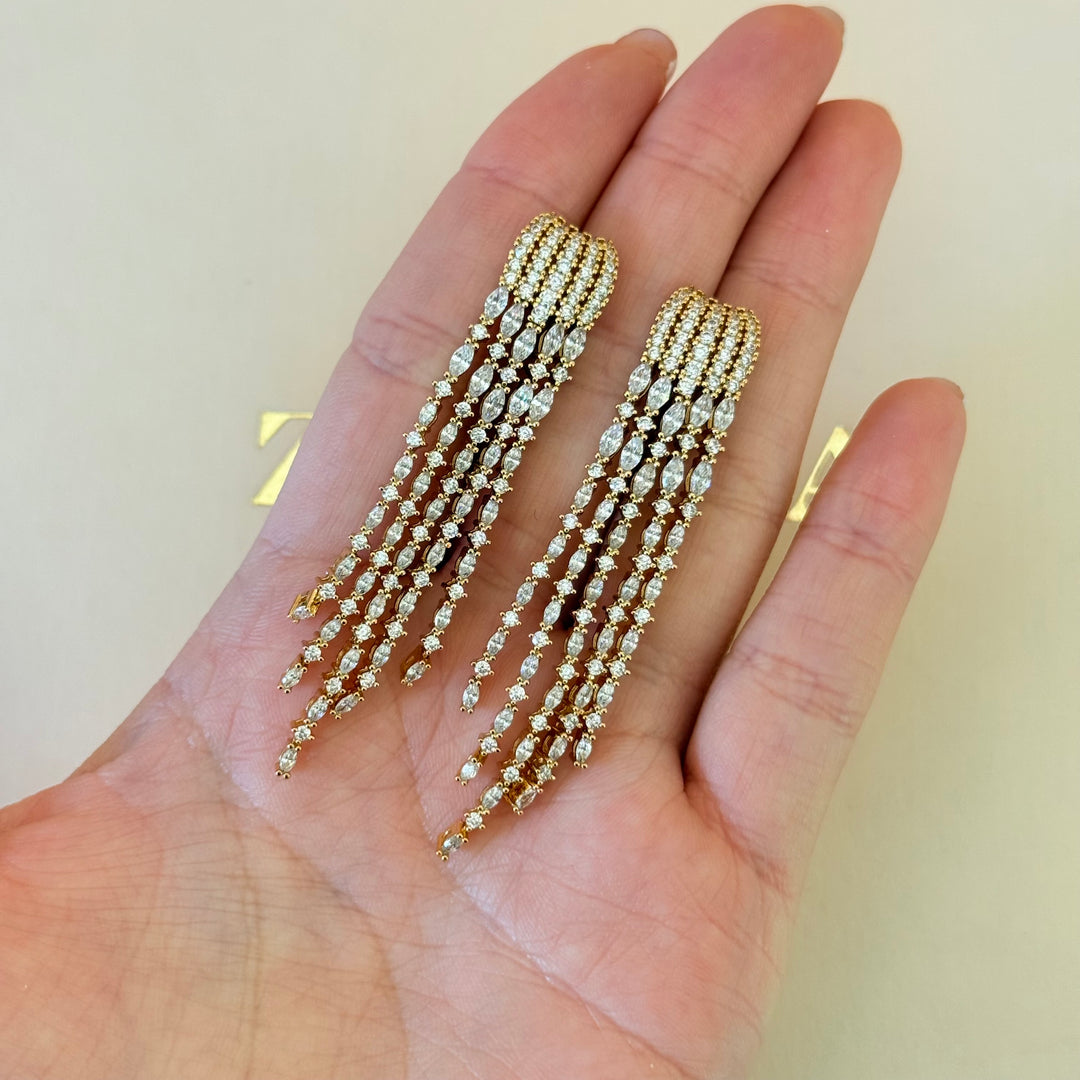 Fringe zircone gold plate set