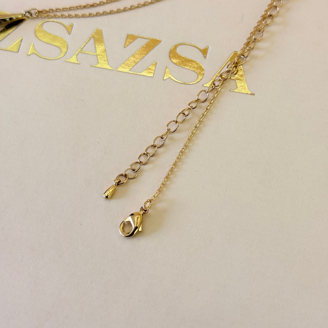 Zircone dainty gold plated pendant