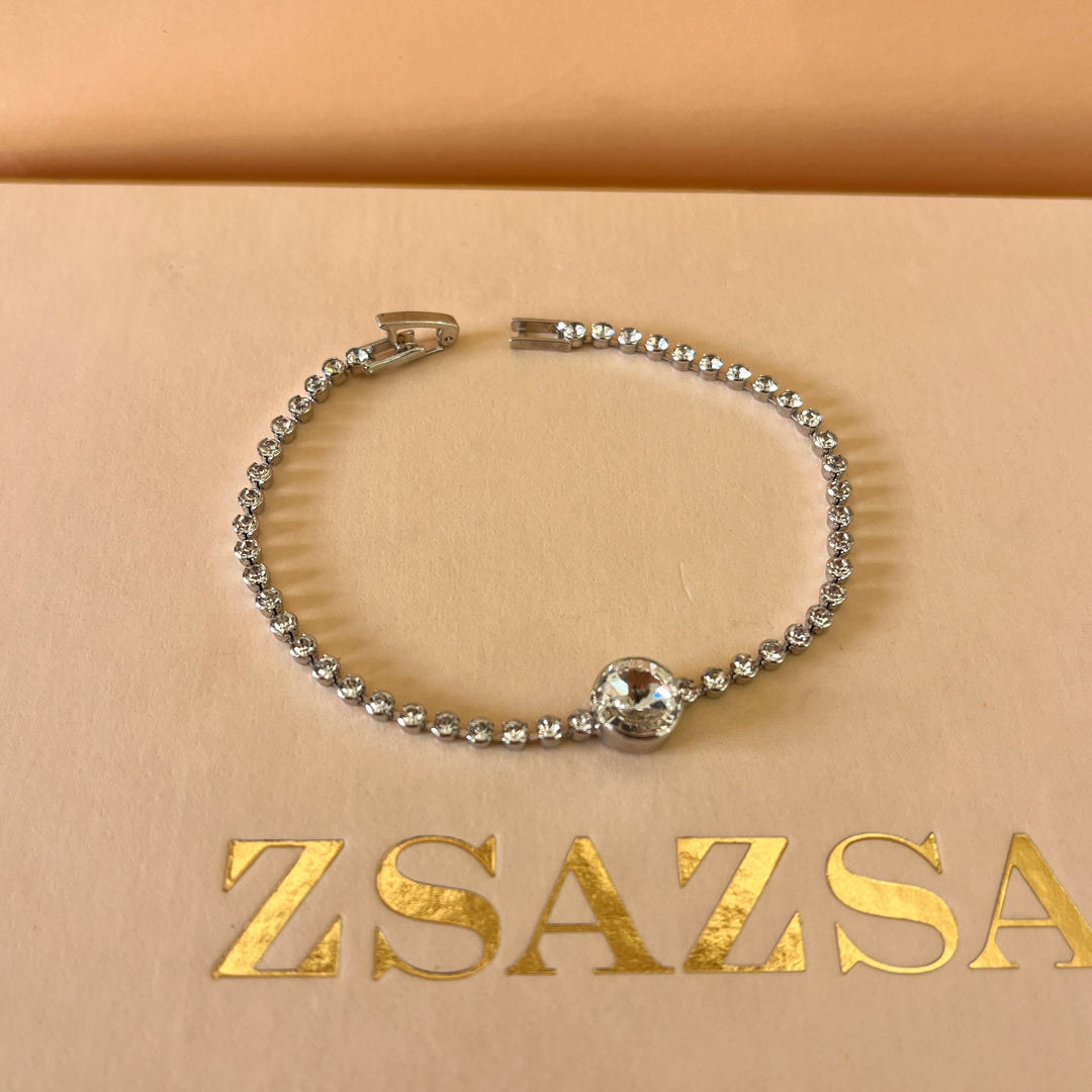 Swarovski crystals white gold plated earrings and bracelet