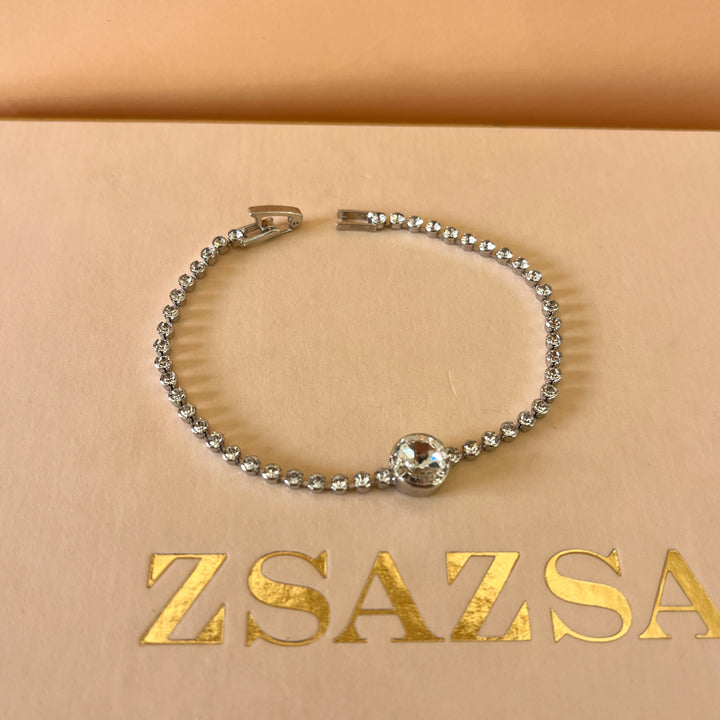 Swarovski crystals white gold plated earrings and bracelet
