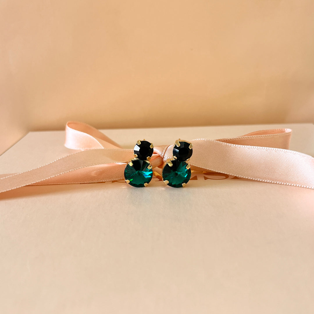 Dark green preciosa crystals studs