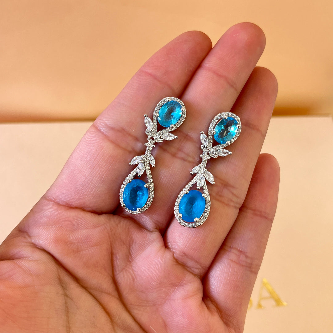 Turquoise Swarovski crystals earrings