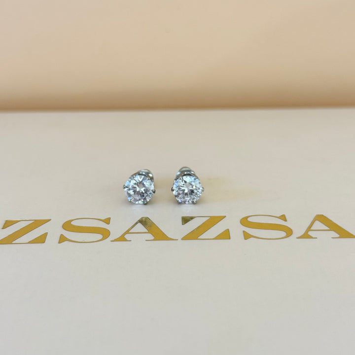 Solitaire zircone silver set