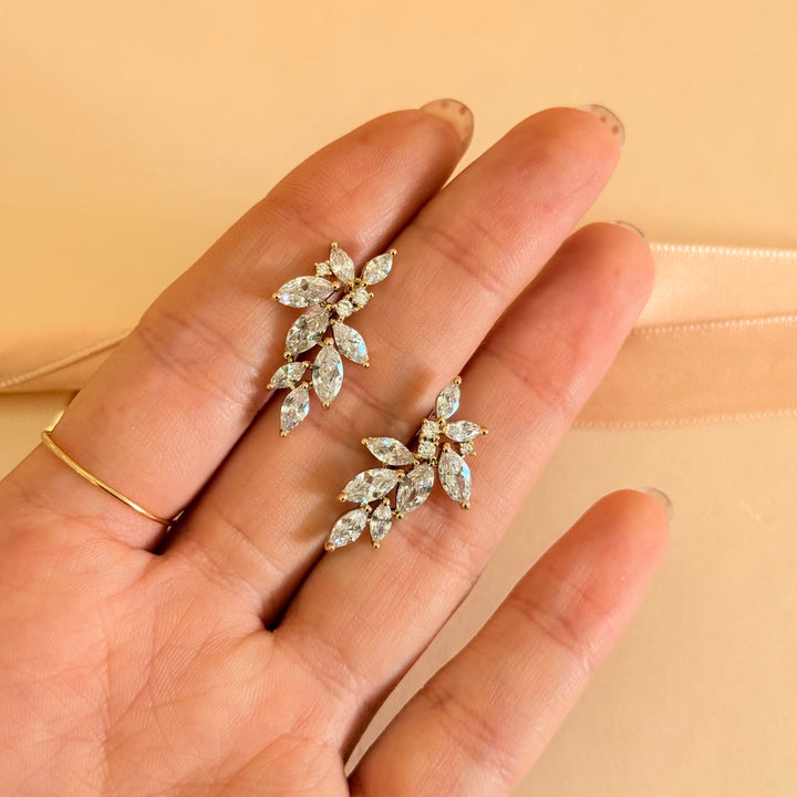 Marquise zircone gold plated earrings