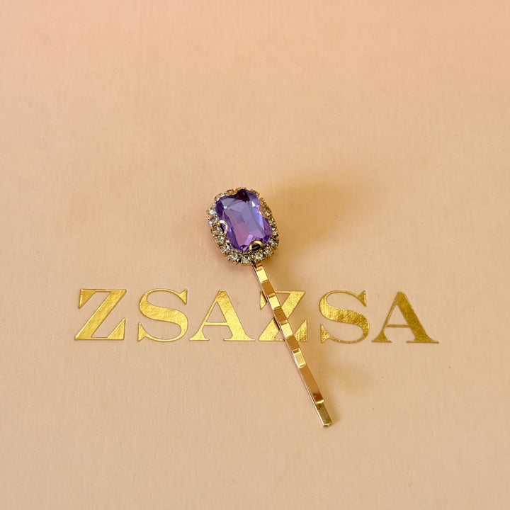 Preciosa crystals lilac gold hair clip