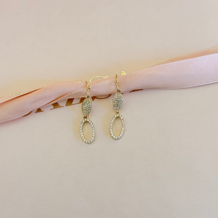 Dainty zircone gold plated hooks