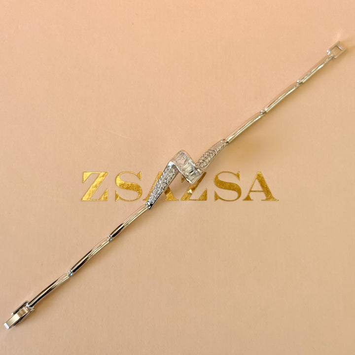 Baguette zircone silver bracelet
