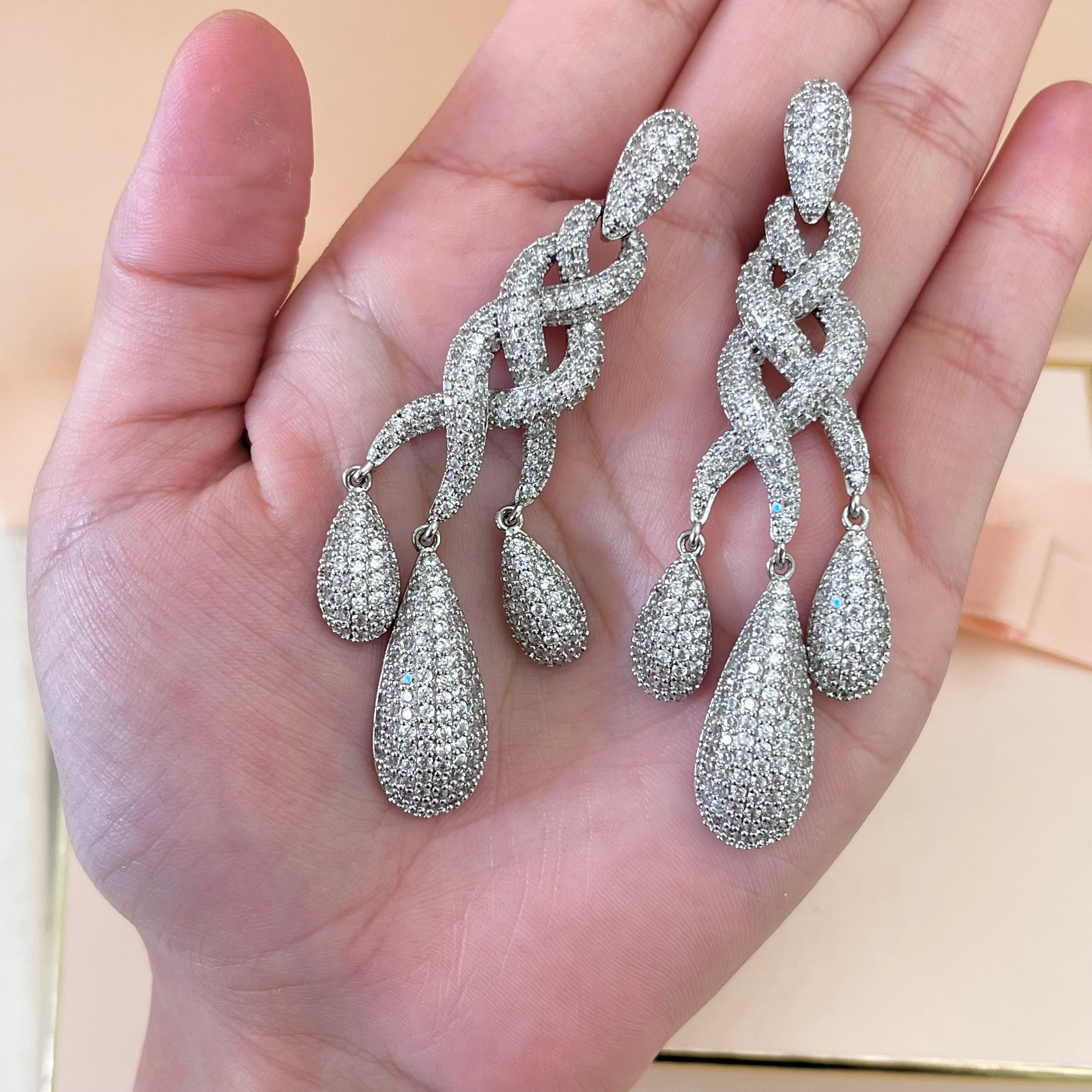 Silver zircone earrings