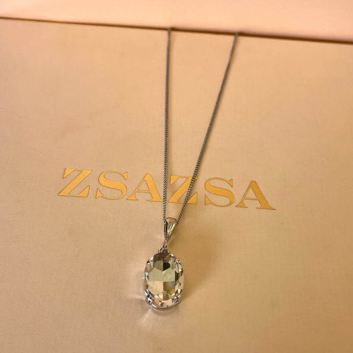 Preciosa crystals oval white gold plated set