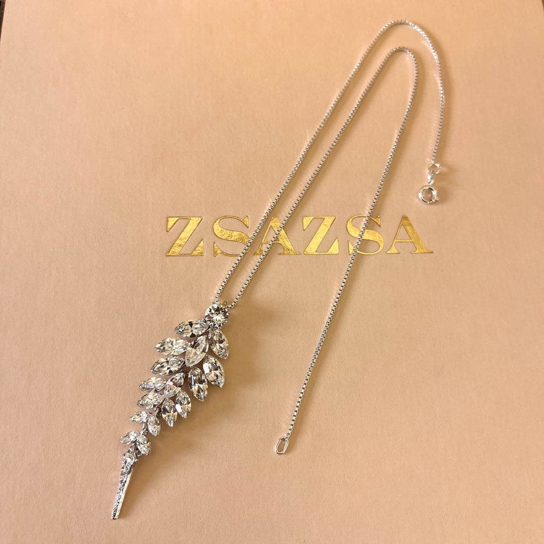 Swarovski crystals marquise white gold plated set
