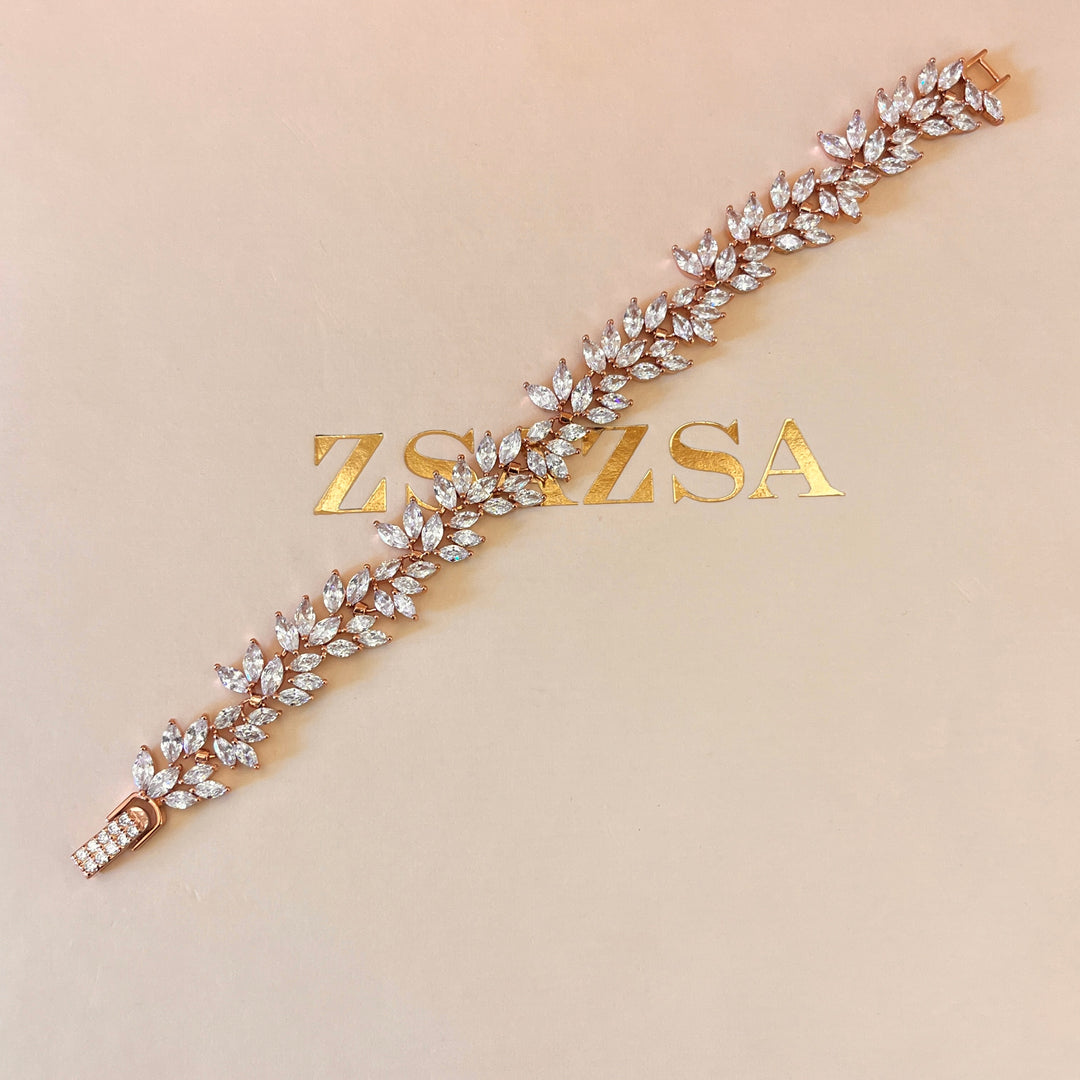 Marquise zircone rose gold plated bracelet