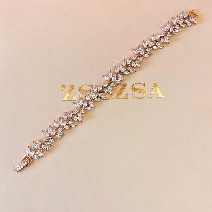 Marquise zircone rose gold plated bracelet