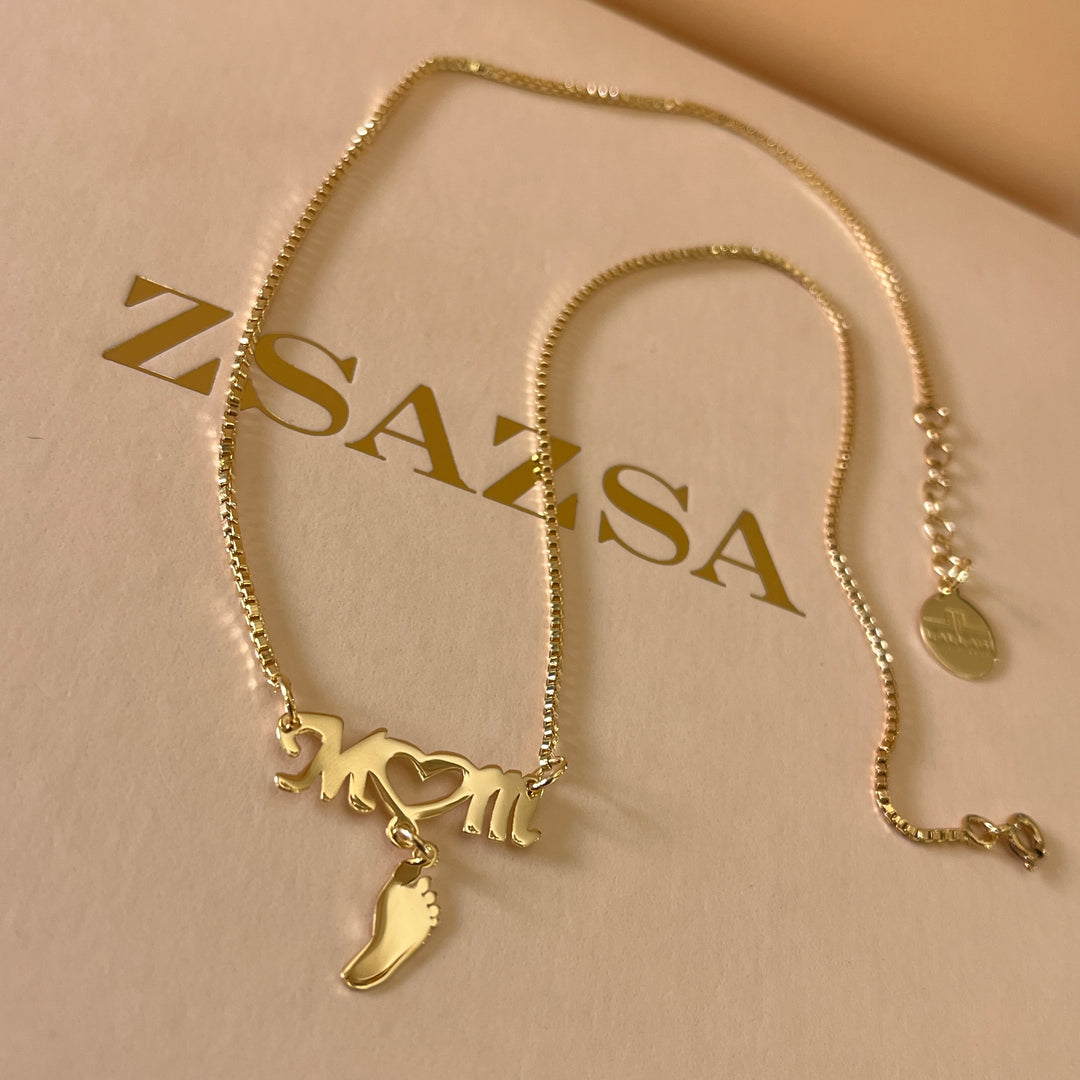 Mom gold plated necklace