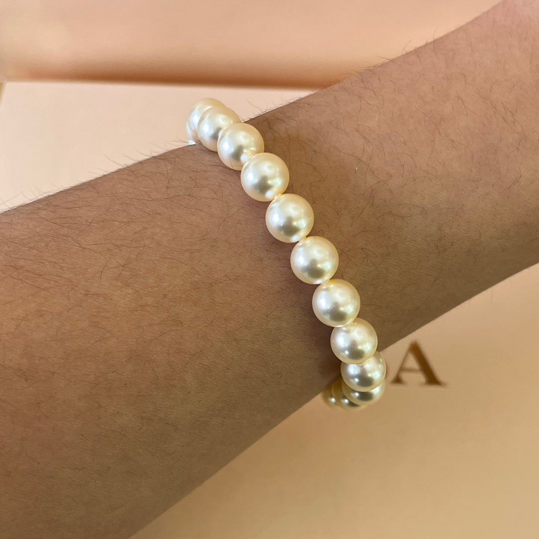Cream Mallorca pearls gold plated bracelet