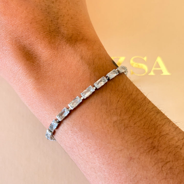 Rectangular dainty zircone stainless steel bracelet