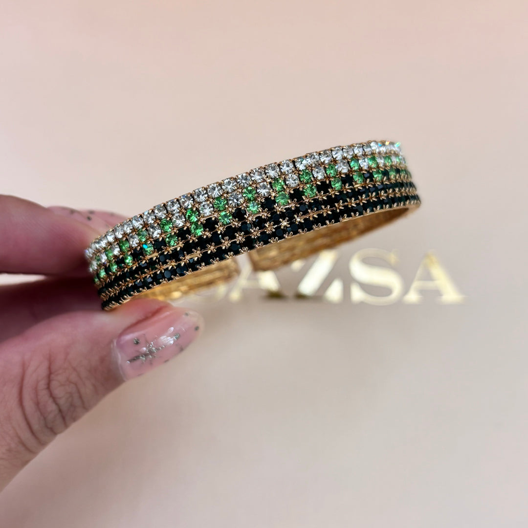 Rhinestone Crystal Cuff Evening Bracelet
