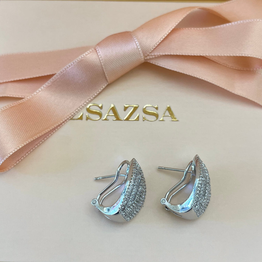 Silver zircone baguette