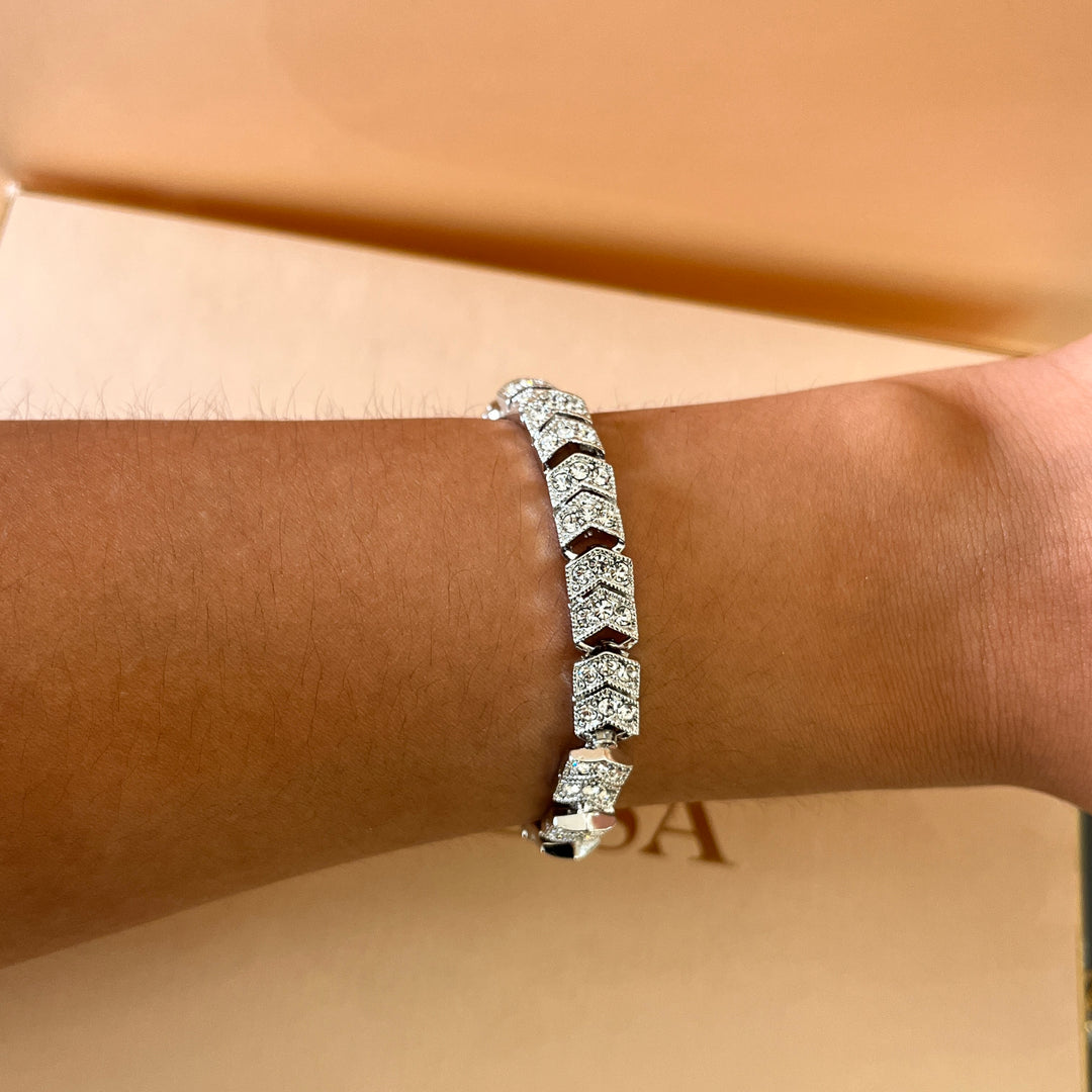 Swarovski crystals white gold plated bracelet