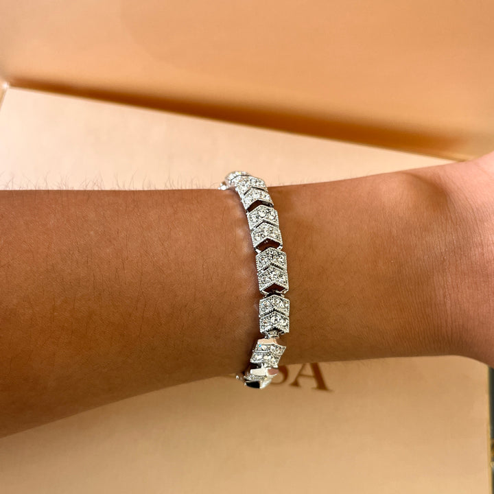 Swarovski crystals white gold plated bracelet