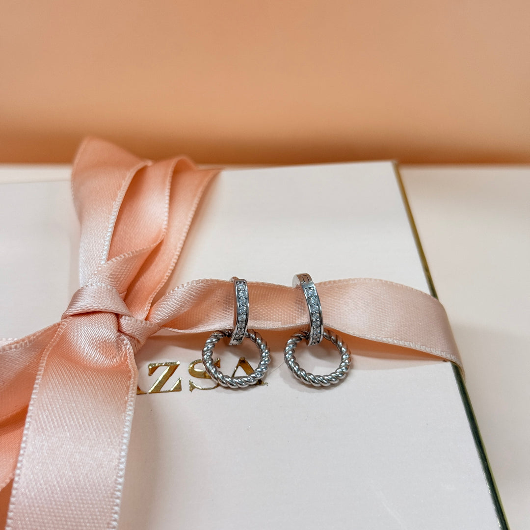 2 in 1 sterling silver hoops