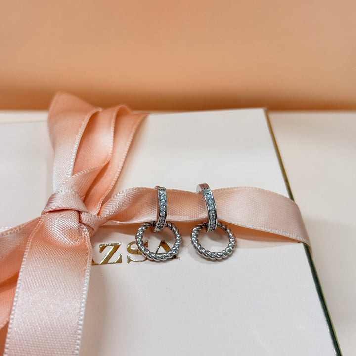 2 in 1 sterling silver hoops