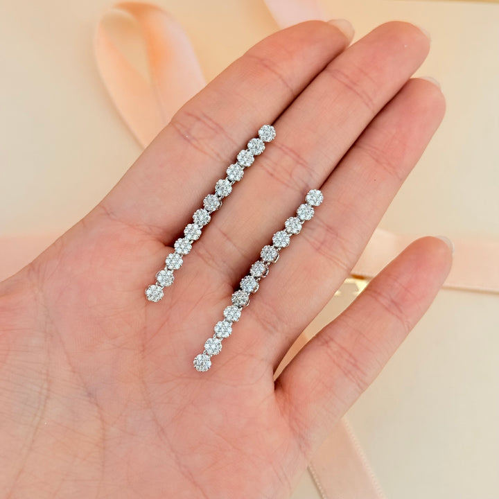 Flower zircone silver earrings