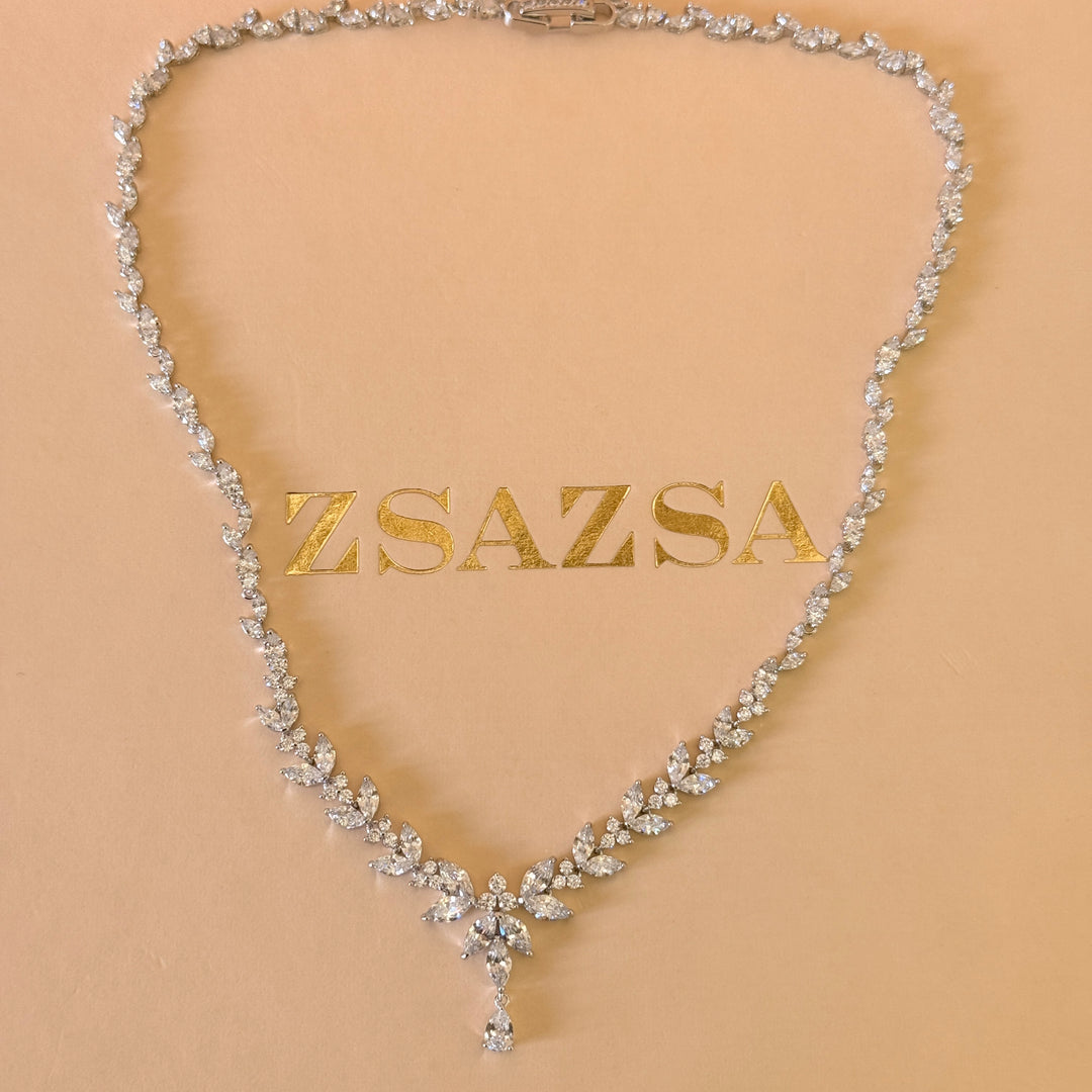 Marquise zircone silver set