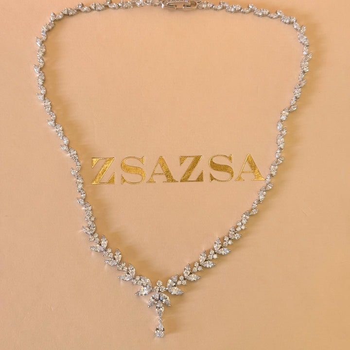 Marquise zircone silver set