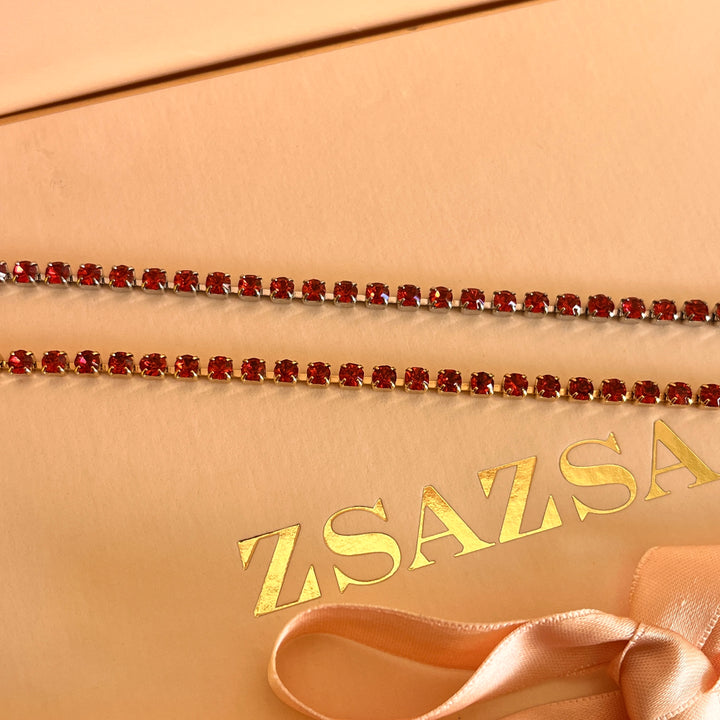 Coral Swarovski crystals  bracelet