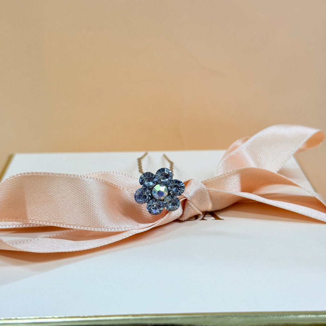 Rhinestone lilac silver hair pin