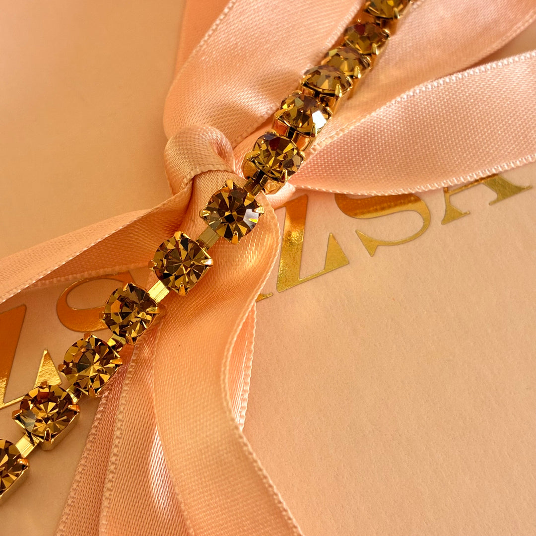 Bronze Swarovski crystals bracelet