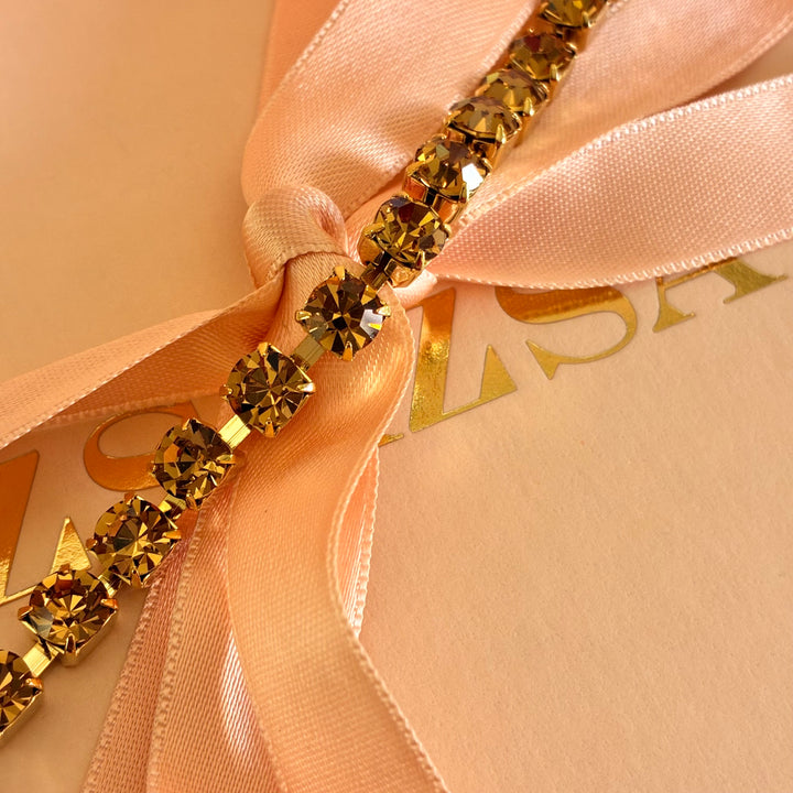 Bronze Swarovski crystals bracelet