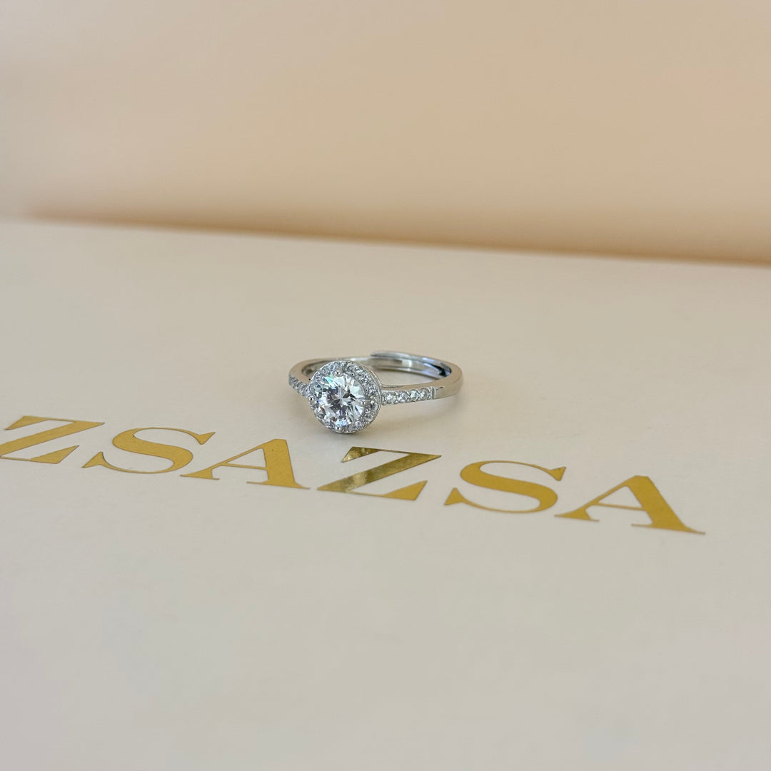 Round zircone sterling silver set