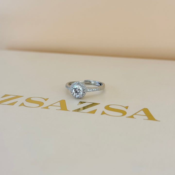 Round zircone sterling silver set