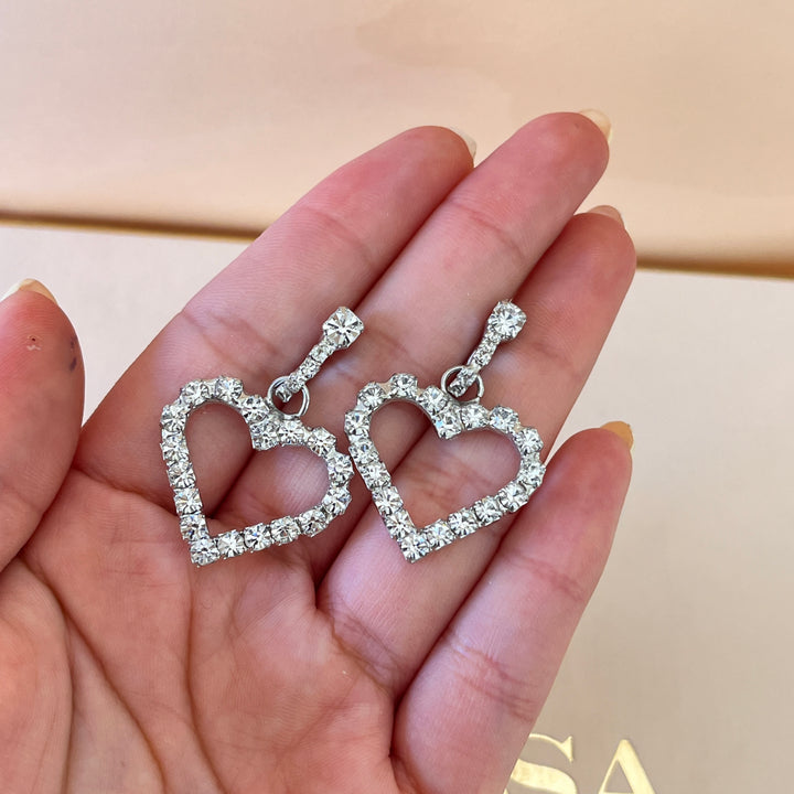 Preciosa crystals heart white gold plated earrings