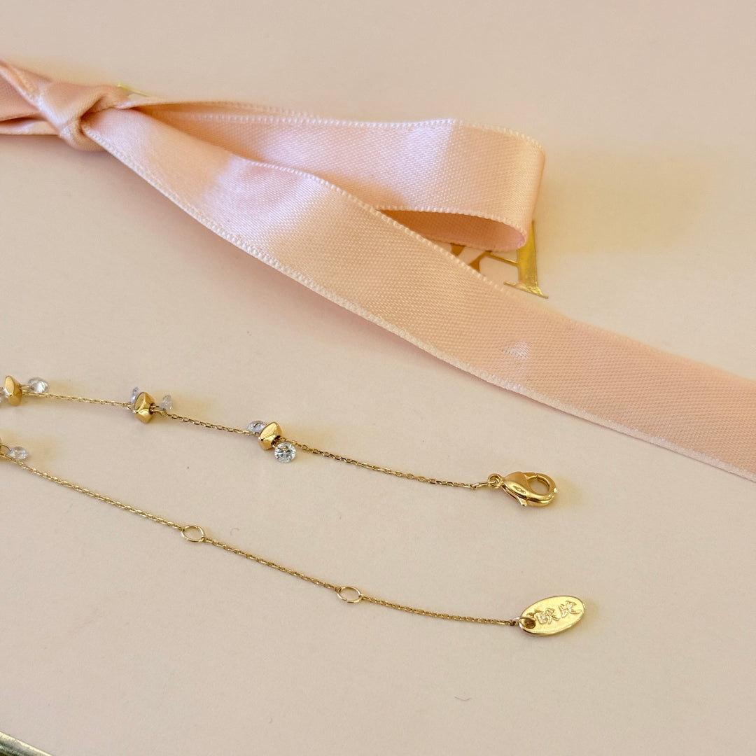 Zircone dainty gold plated bracelet
