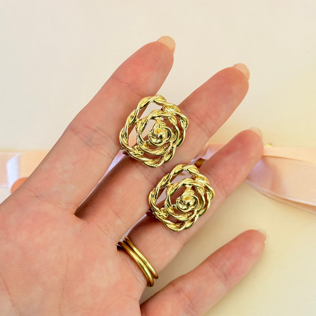 Plain Rose gold plated clip on earrings