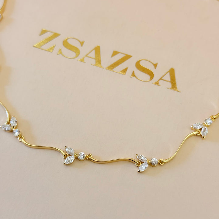 Marquise zircone gold plated set