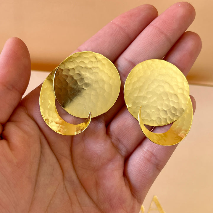 Gold handmade studs