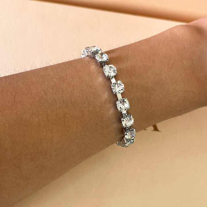 Swarovski crystal white gold plated bracelet