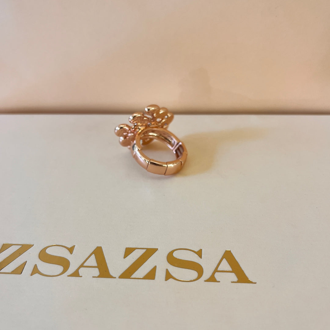 Enamel multicolour rose gold plated ring