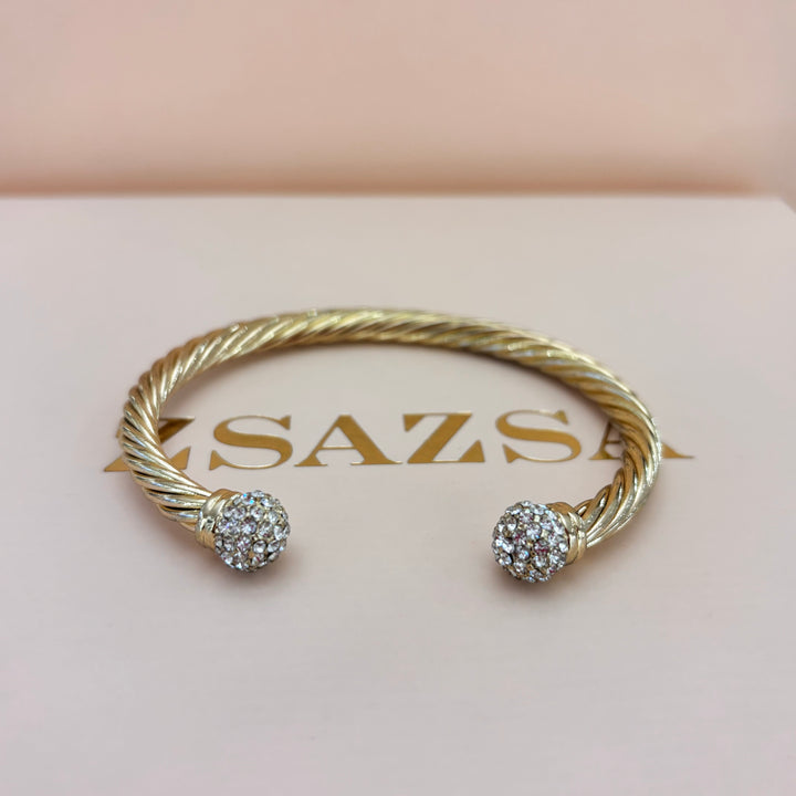Rhinestone ball bangle