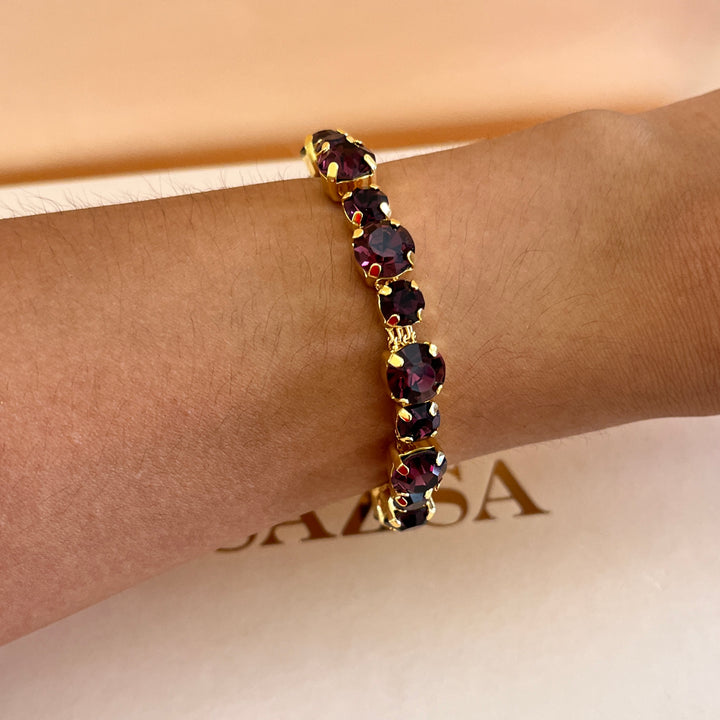 Purple preciosa crystals bracelet
